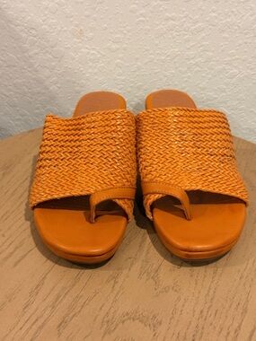 BareTraps Orange Woven Slide Sandals‎ for Women